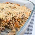 Ovenschotel met quinoa, pompoen & oude kaas